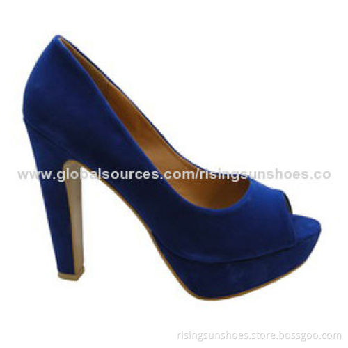 Women's High-heeled Peep Toe Dress Shoes, Trendy Design with Velvet Upper and PlatformNew